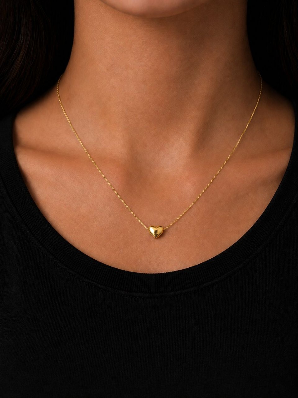 Minimalistische Herzkette – Kleine Herz Halskette – Feine Damenkette mit Herz Anhänger – Eleganter Alltagsschmuck