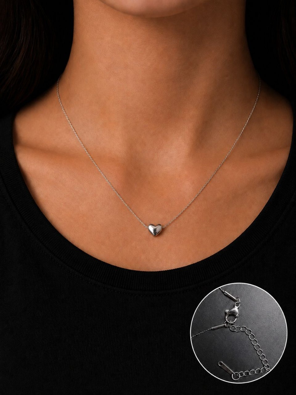 Minimalistische Herzkette – Kleine Herz Halskette – Feine Damenkette mit Herz Anhänger – Eleganter Alltagsschmuck