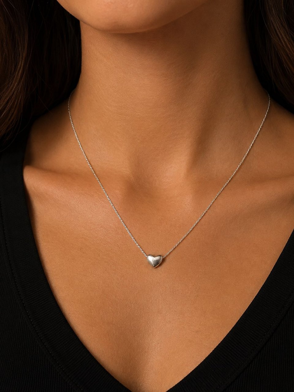 Minimalistische Herzkette – Kleine Herz Halskette – Feine Damenkette mit Herz Anhänger – Eleganter Alltagsschmuck