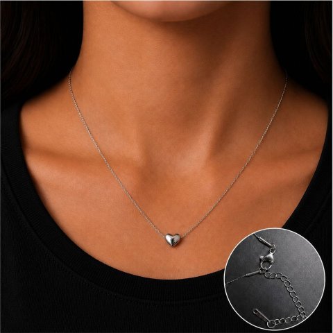Minimalistische Herzkette – Kleine Herz Halskette – Feine Damenkette mit Herz Anhänger – Eleganter Alltagsschmuck 4
