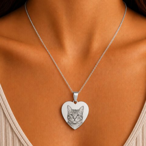 Personalisierte Herz Halskette Gold & Silber mit Foto – Foto Gravur Kette – Geschenk – Edelstahl Schmuck
