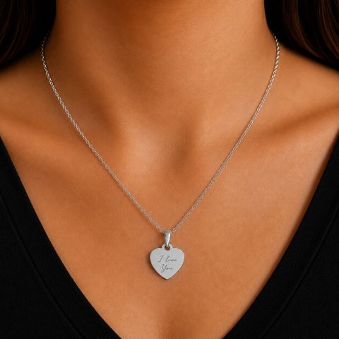 Personalisierte Herzkette 16 mm – Foto Gravur Anhänger – Herzkette in Gold, Silber und Roségold – Individuelles Geschenk 6