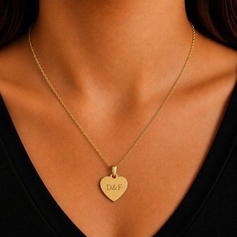 Personalisierte Herzkette 16 mm – Foto Gravur Anhänger – Herzkette in Gold, Silber und Roségold – Individuelles Geschenk 5